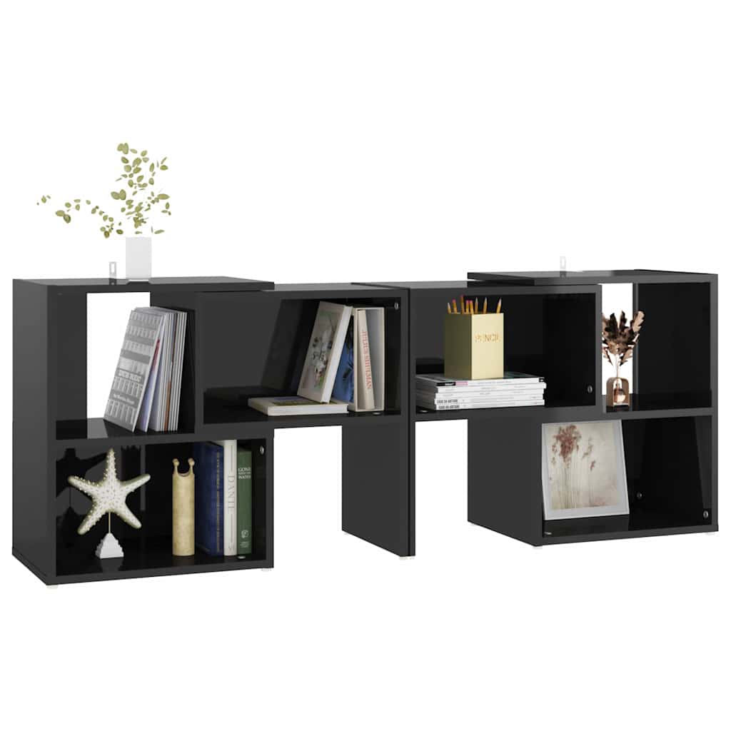 808357 vidaXL TV Cabinet High Gloss Black 104x30x52 cm Engineered Wood