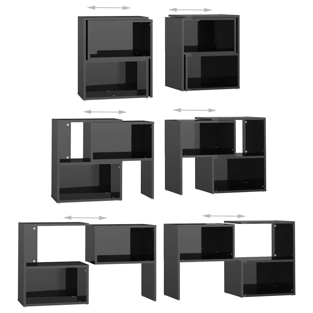 808357 vidaXL TV Cabinet High Gloss Black 104x30x52 cm Engineered Wood