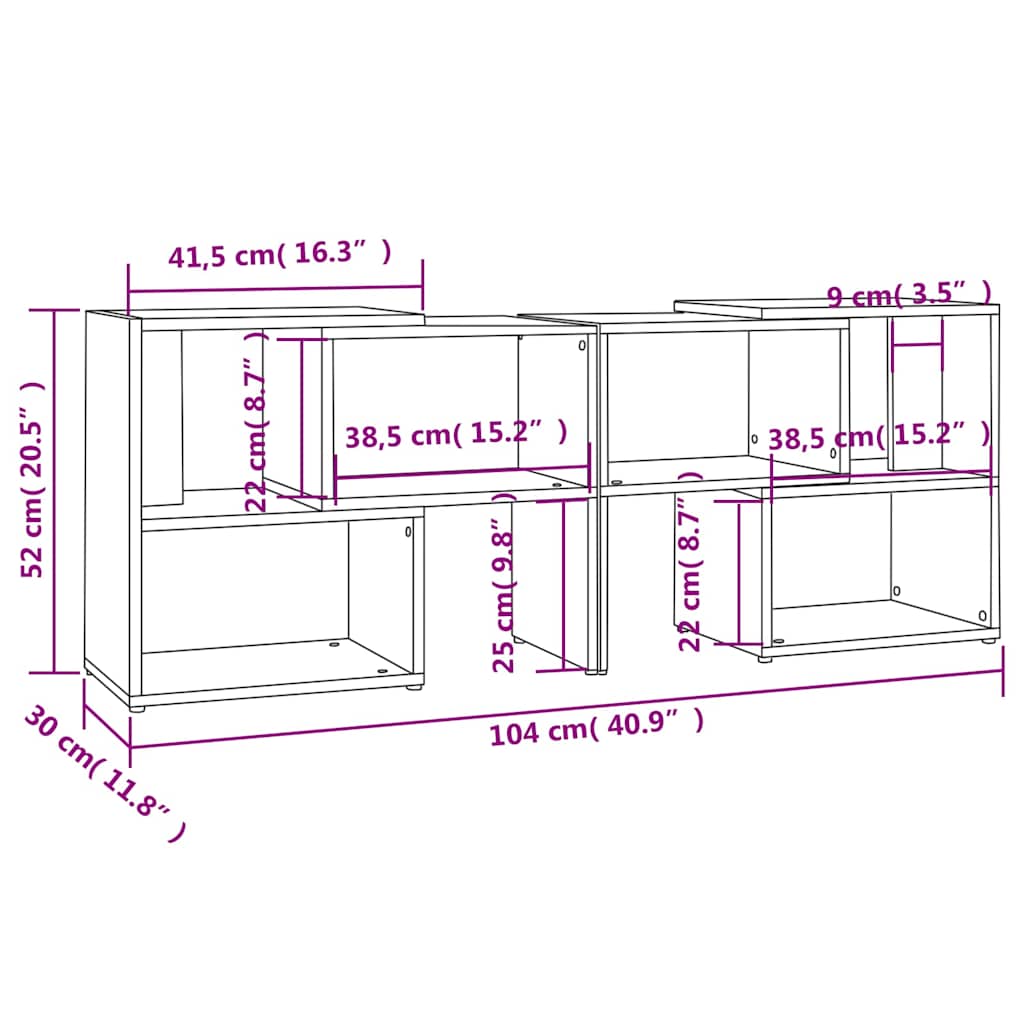 808357 vidaXL TV Cabinet High Gloss Black 104x30x52 cm Engineered Wood