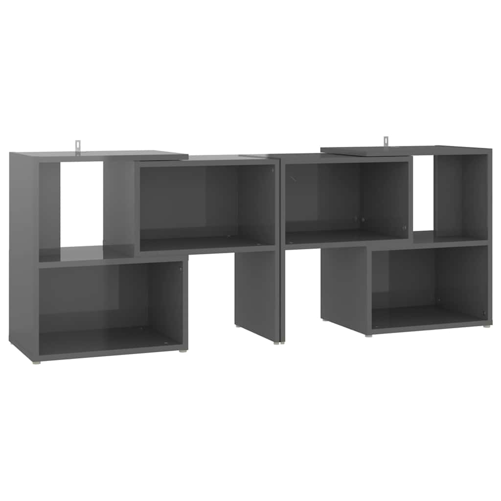 808358 vidaXL TV Cabinet High Gloss Grey 104x30x52 cm Engineered Wood