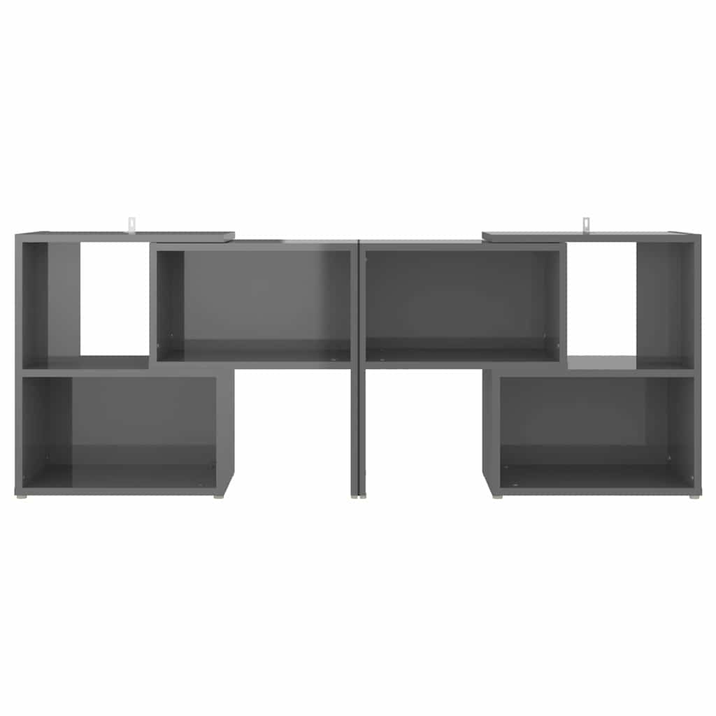 808358 vidaXL TV Cabinet High Gloss Grey 104x30x52 cm Engineered Wood