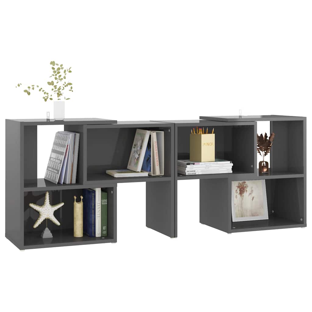 808358 vidaXL TV Cabinet High Gloss Grey 104x30x52 cm Engineered Wood
