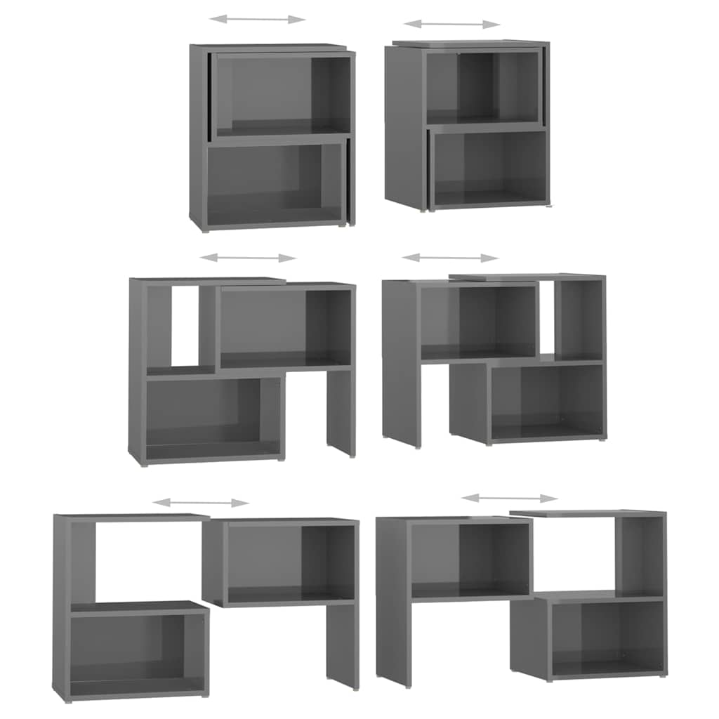 808358 vidaXL TV Cabinet High Gloss Grey 104x30x52 cm Engineered Wood
