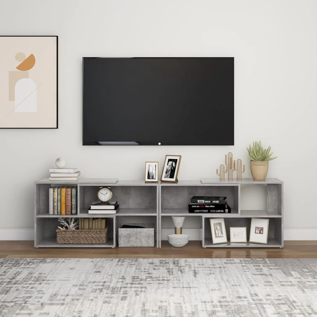 vidaXL TV Cabinet Concrete Grey 149x30x52 cm Engineered Wood