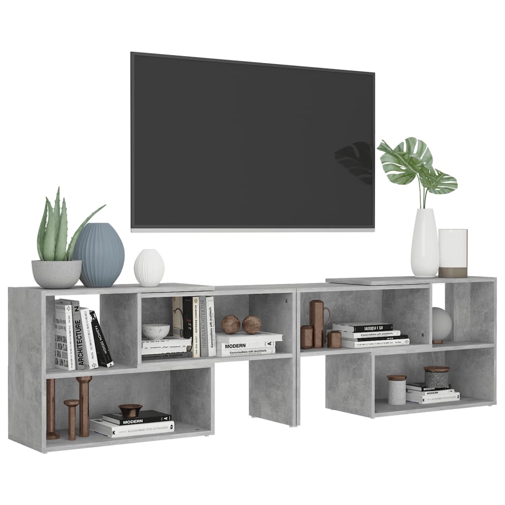 vidaXL TV Cabinet Concrete Grey 149x30x52 cm Engineered Wood