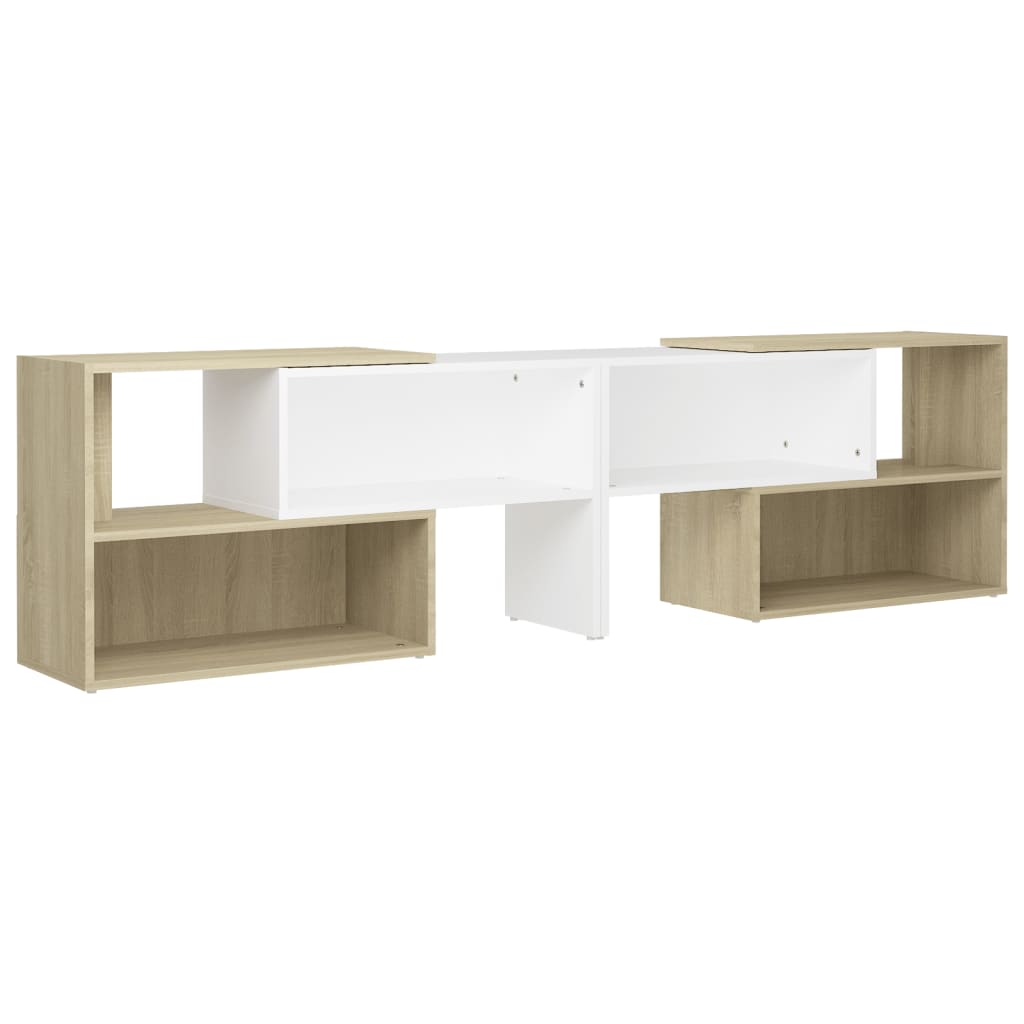 vidaXL TV Cabinet White and Sonoma Oak 149x30x52 cm Engineered Wood