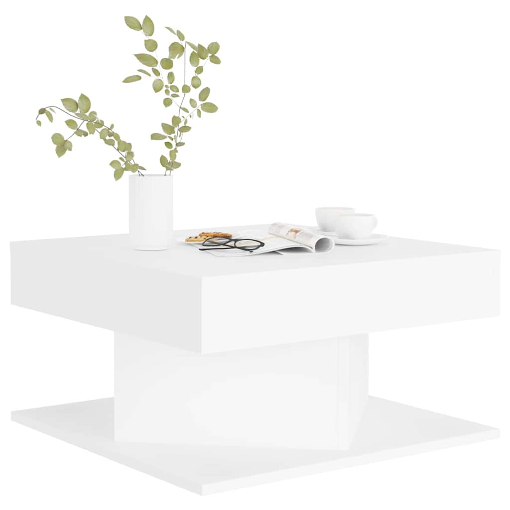 808368 vidaXL Coffee Table White 57x57x30 cm Engineered Wood