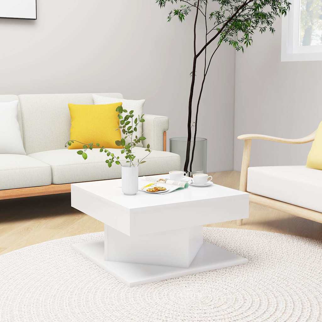 808368 vidaXL Coffee Table White 57x57x30 cm Engineered Wood