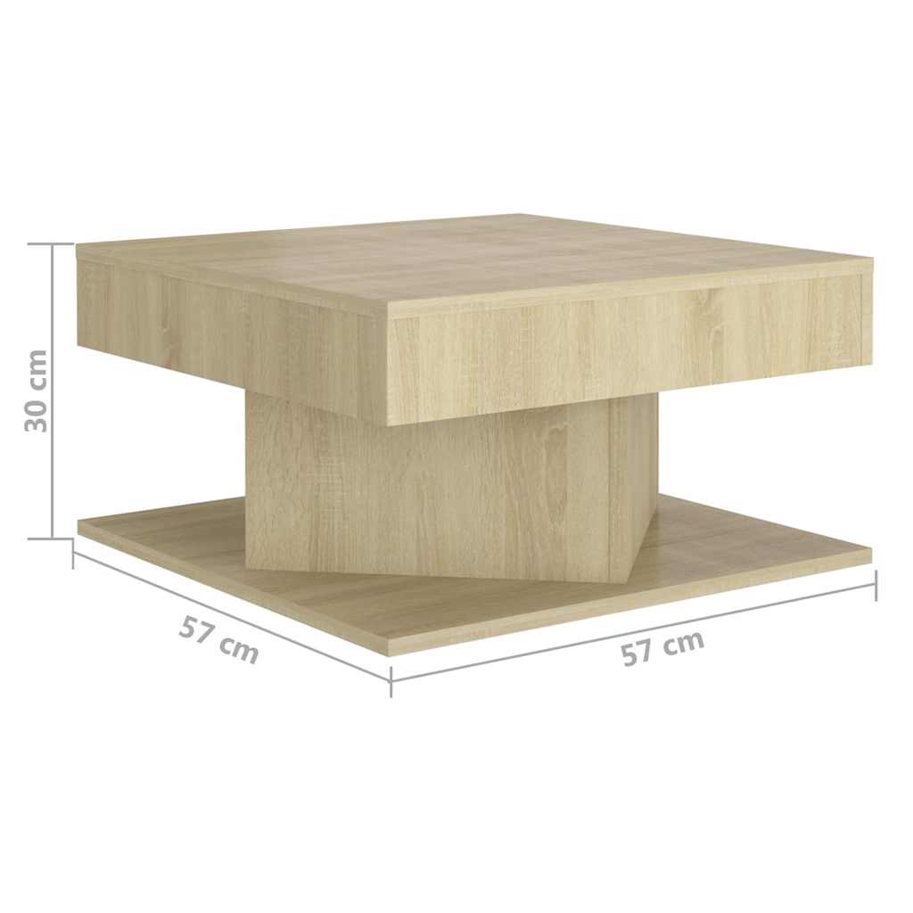 808371 vidaXL Coffee Table Sonoma Oak 57x57x30 cm Engineered Wood