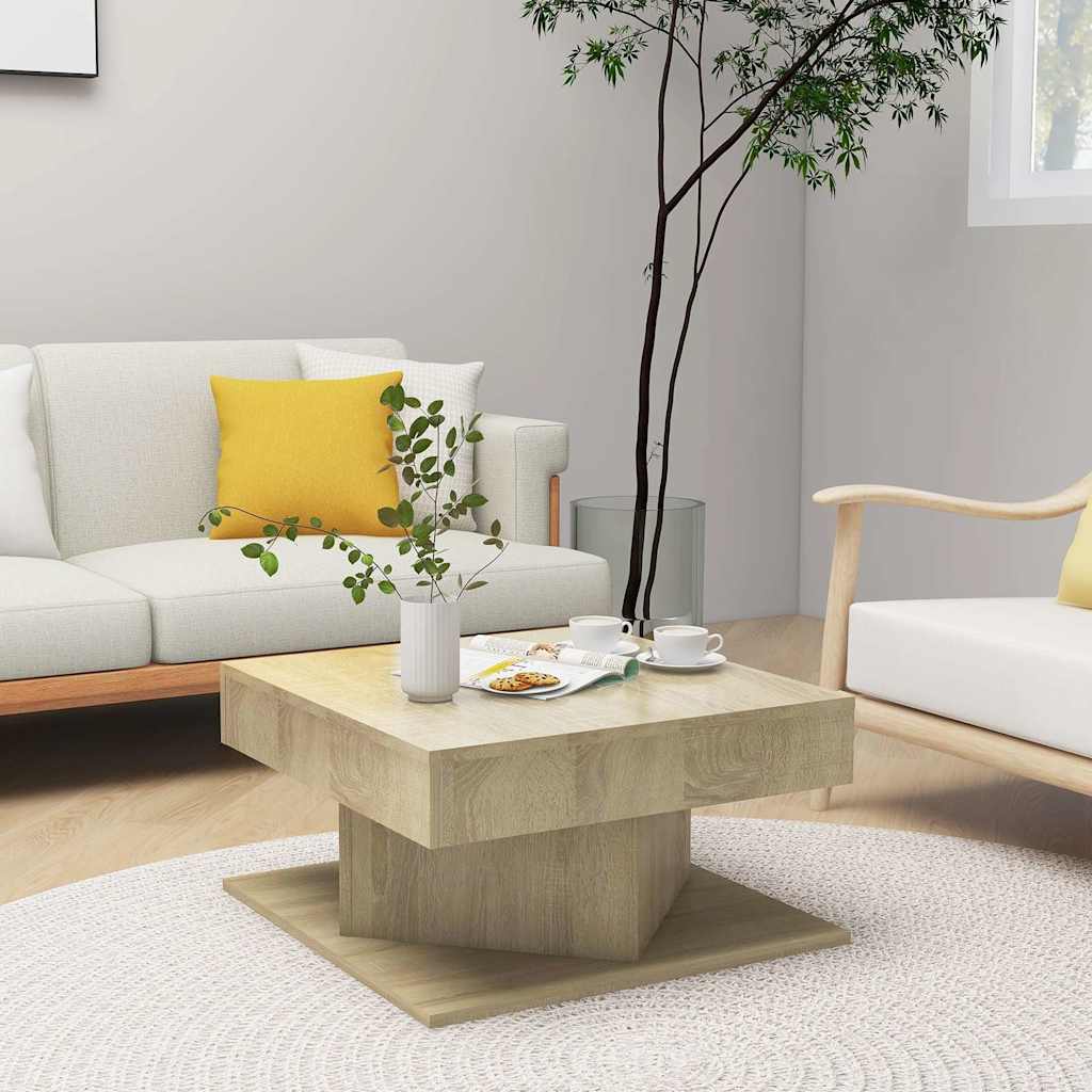 808371 vidaXL Coffee Table Sonoma Oak 57x57x30 cm Engineered Wood