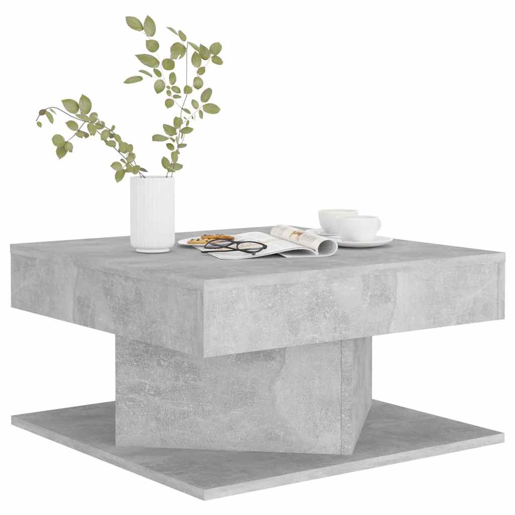 808372 vidaXL Coffee Table Concrete Grey 57x57x30 cm Engineered Wood