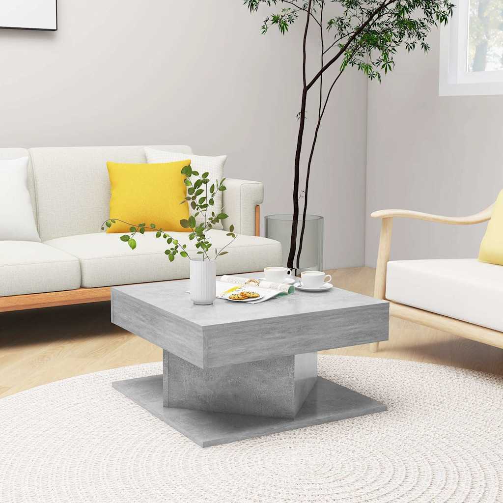 808372 vidaXL Coffee Table Concrete Grey 57x57x30 cm Engineered Wood