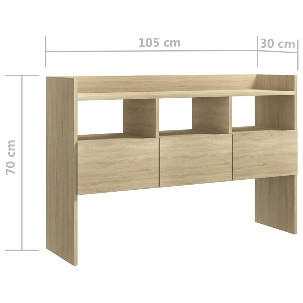 808380 vidaXL Sideboard Sonoma Oak 105x30x70 cm Engineered Wood