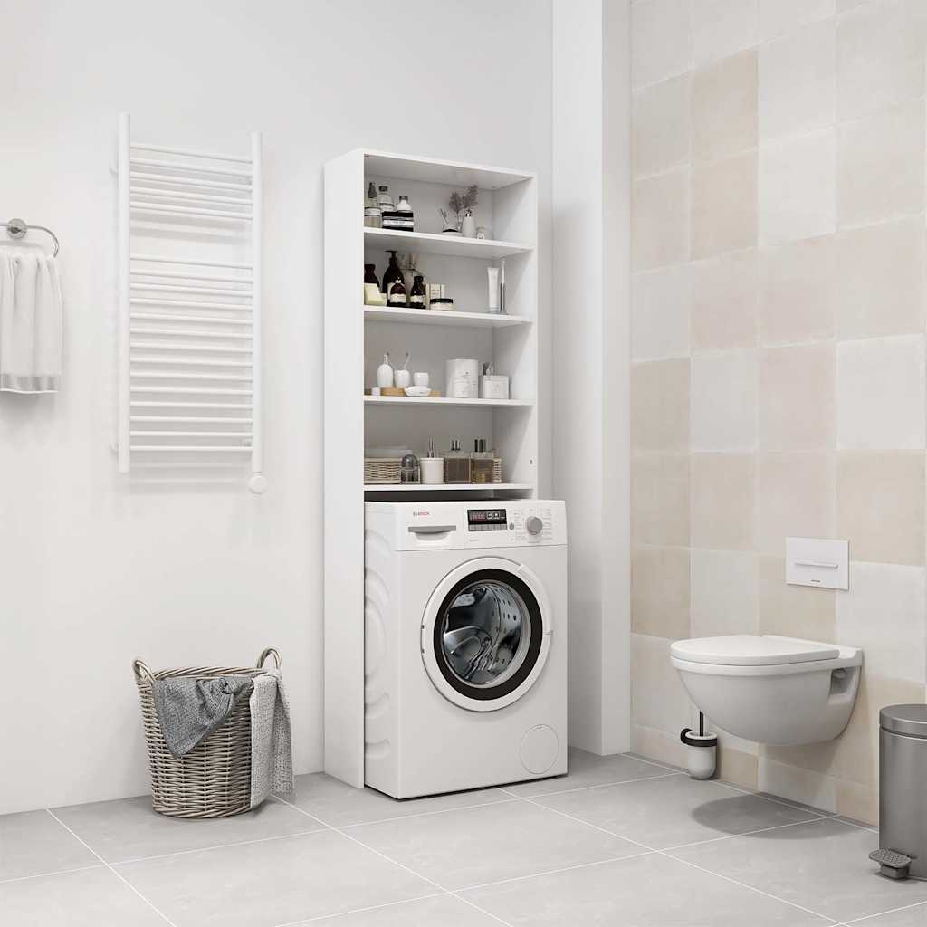 808404 vidaXL Washing Machine Cabinet White 64x24x190 cm