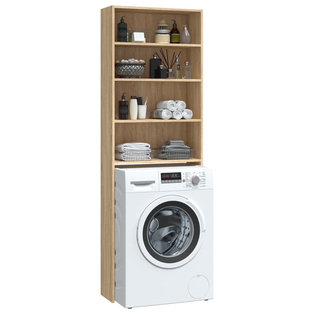 vidaXL Washing Machine Cabinet Sonoma Oak 64x24x190 cm