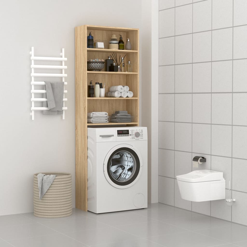 vidaXL Washing Machine Cabinet Sonoma Oak 64x24x190 cm