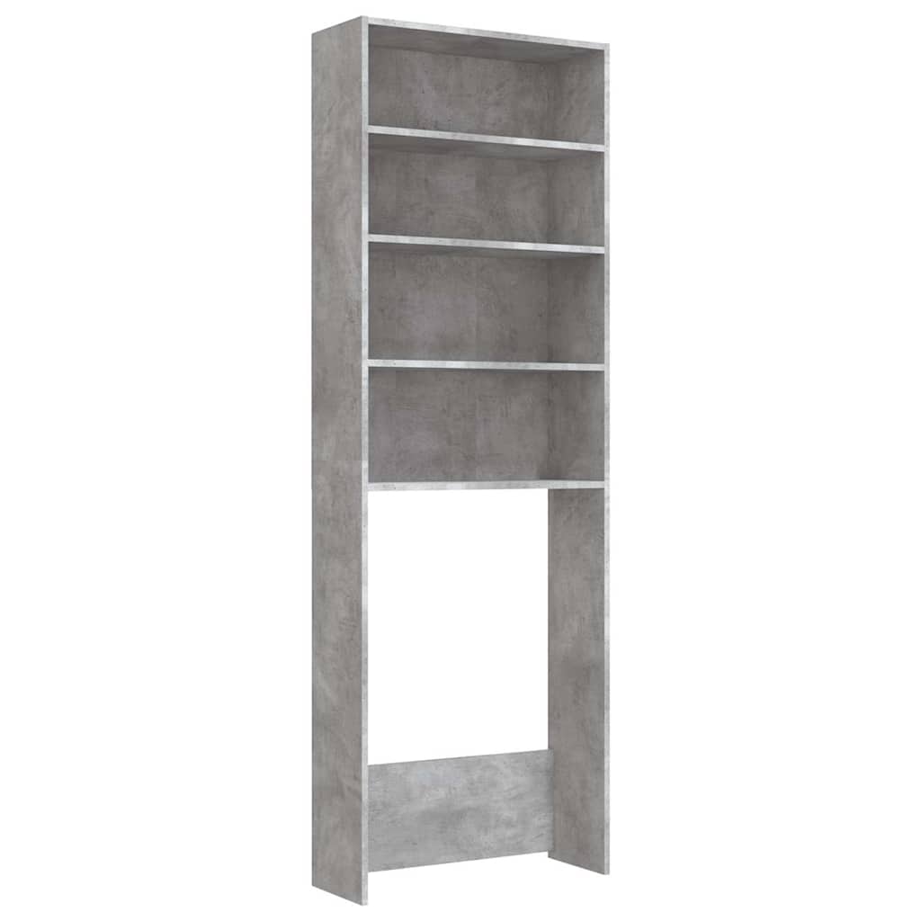 808408 vidaXL Washing Machine Cabinet Concrete Grey 64x24x190 cm