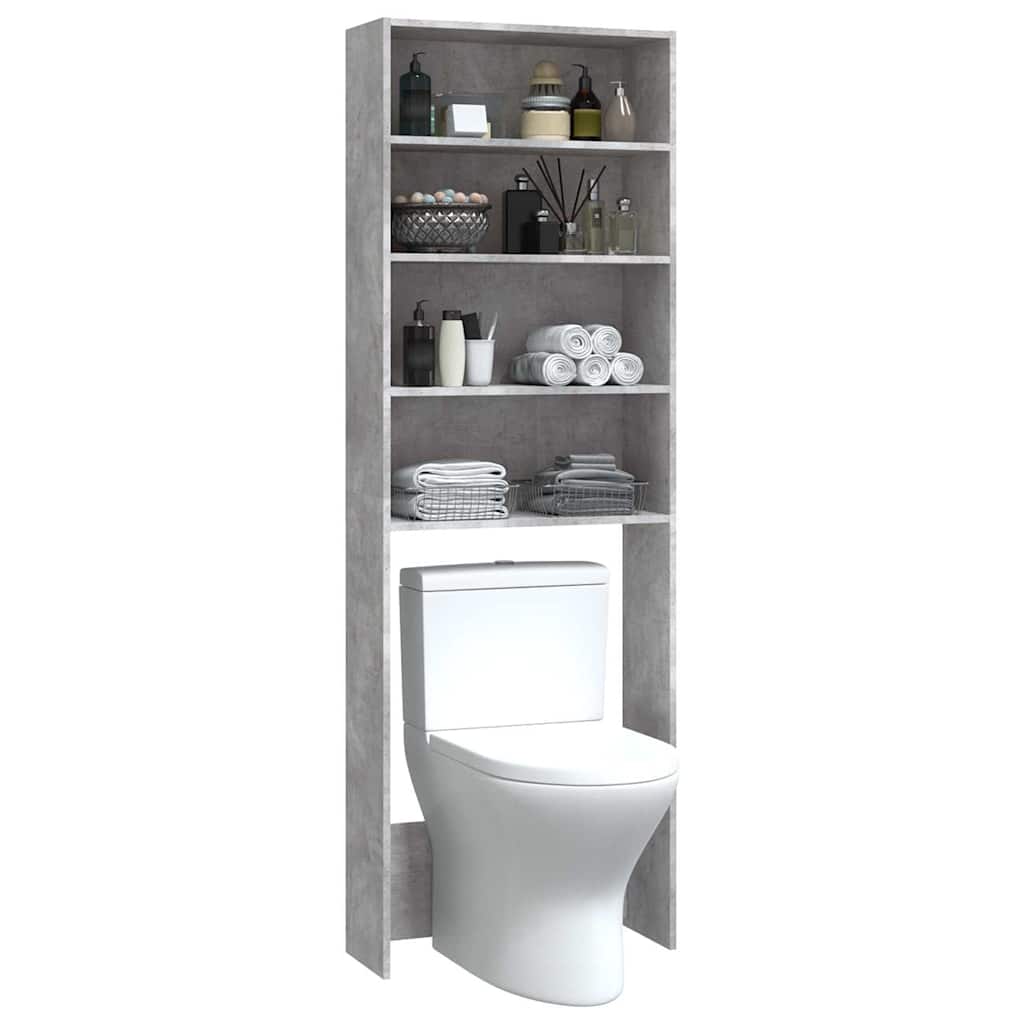 808408 vidaXL Washing Machine Cabinet Concrete Grey 64x24x190 cm