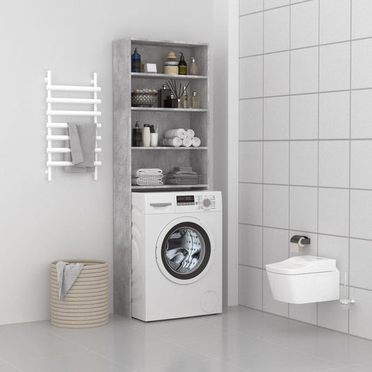 vidaXL Washing Machine Cabinet Concrete Grey 64x24x190 cm