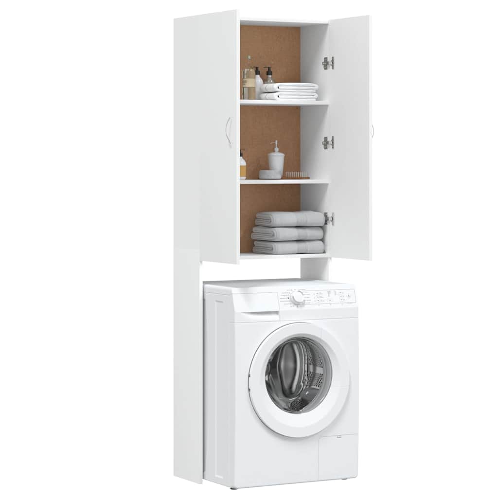 Washing Machine Cabinet White 64x25,5x190 cm