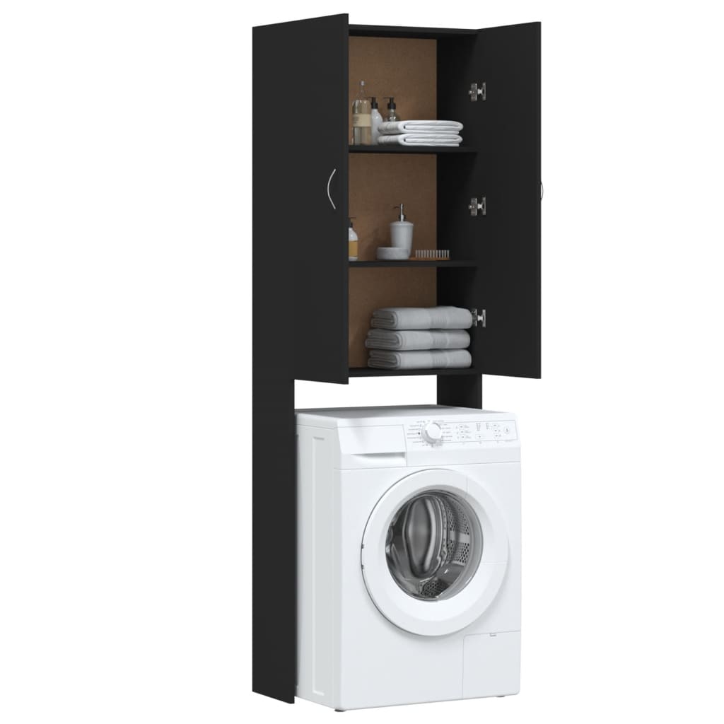 vidaXL Washing Machine Cabinet Black 64x25.5x190 cm