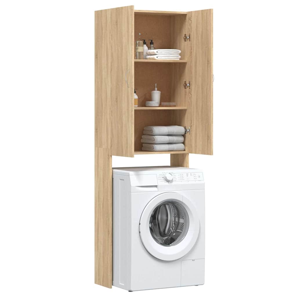 Washing Machine Cabinet Sonoma Oak 64x25,5x190 cm