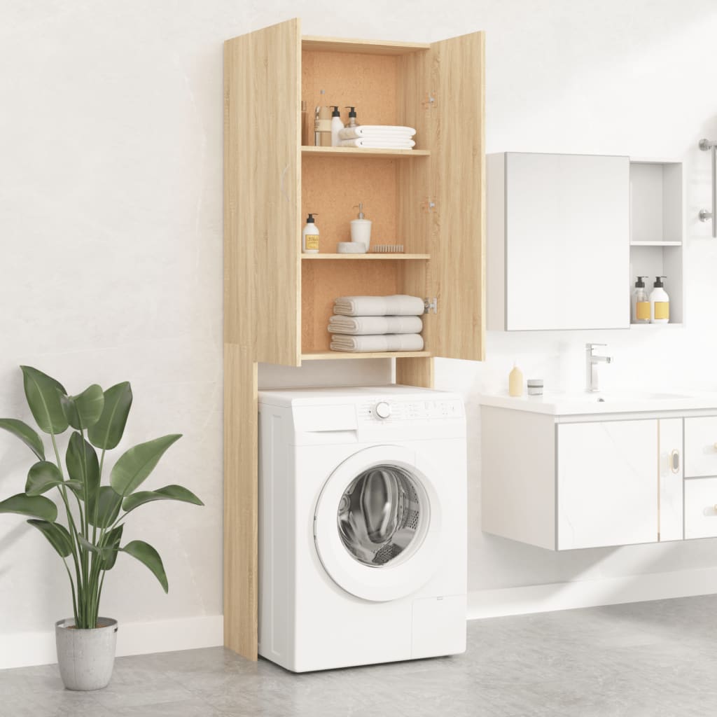 vidaXL Washing Machine Cabinet Sonoma Oak 64x25.5x190 cm