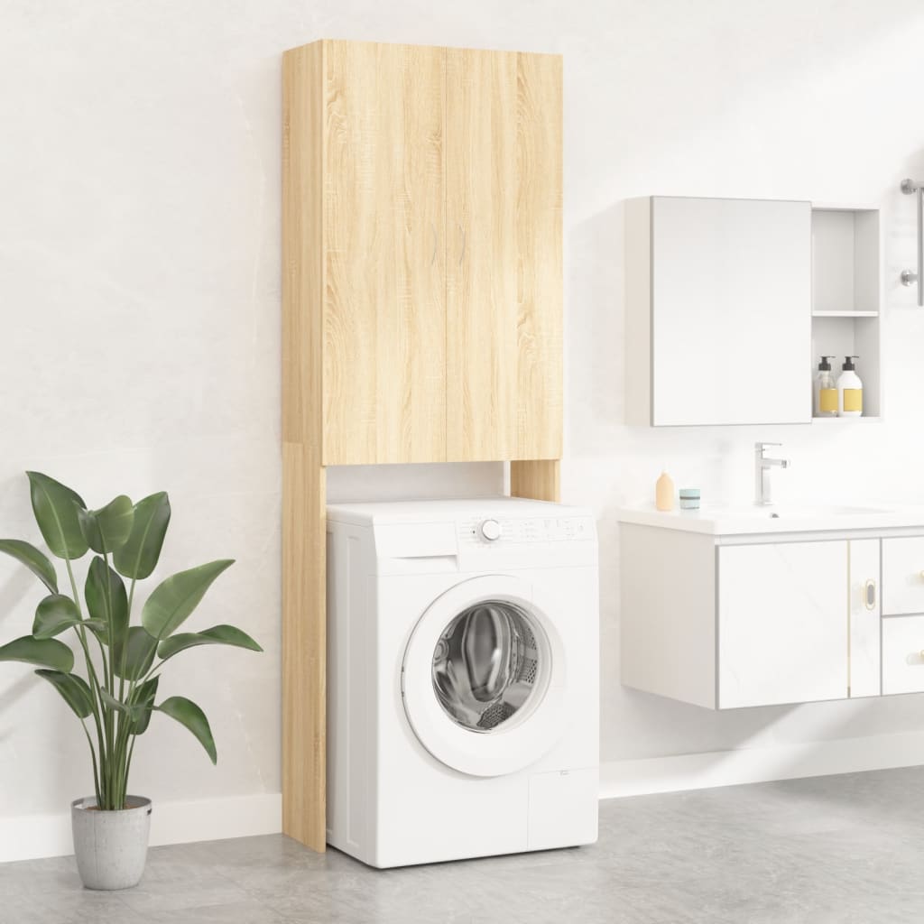 vidaXL Washing Machine Cabinet Sonoma Oak 64x25.5x190 cm