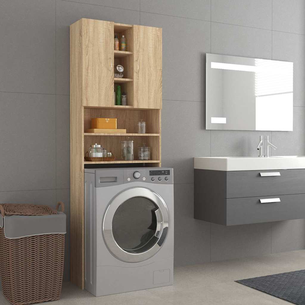 vidaXL Washing Machine Cabinet Sonoma Oak 64x25.5x190 cm
