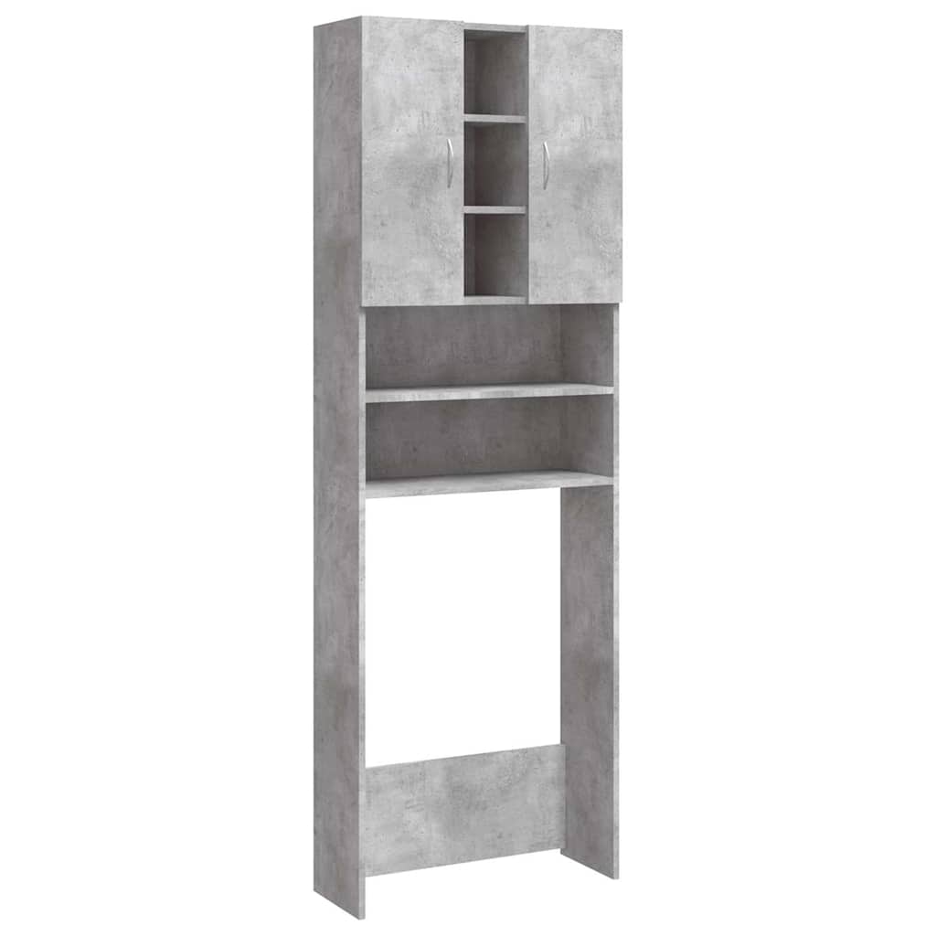 808426 vidaXL Washing Machine Cabinet Concrete Grey 64x25,5x190 cm