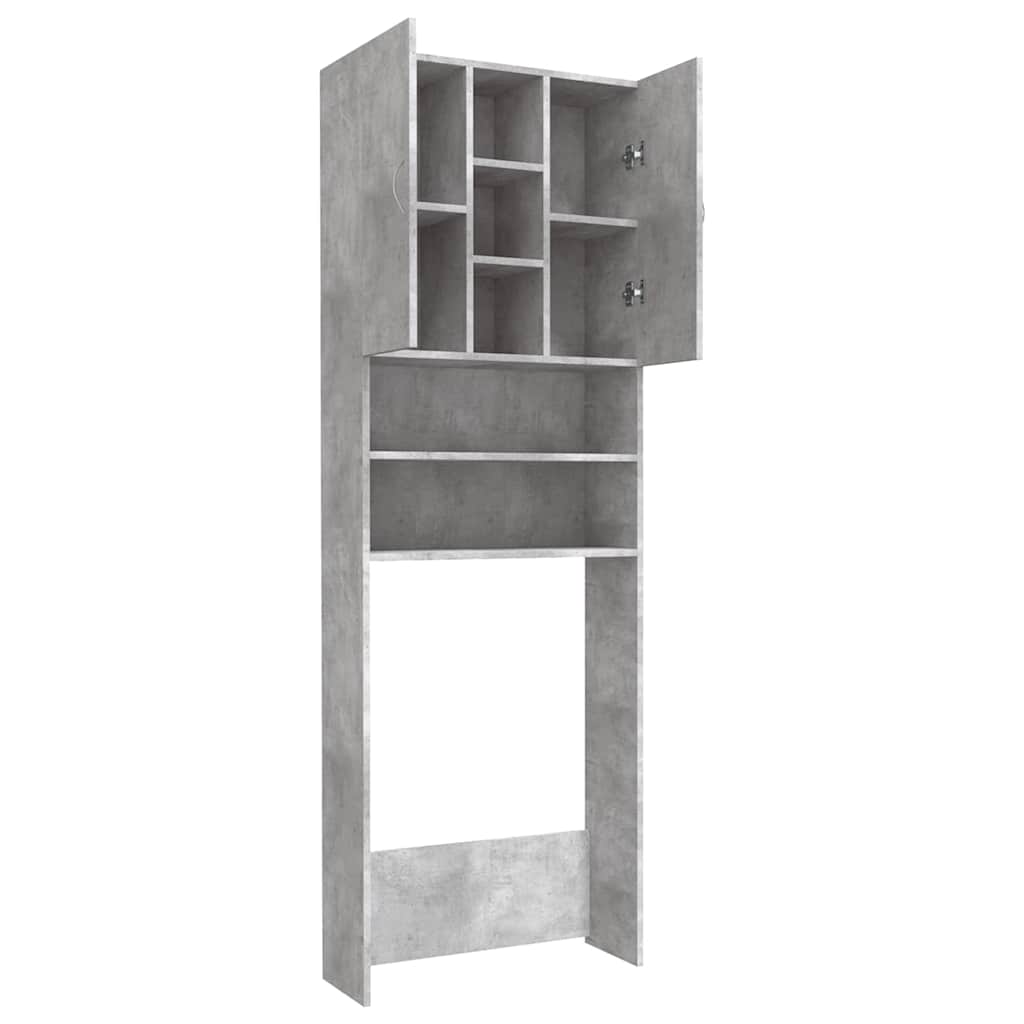 808426 vidaXL Washing Machine Cabinet Concrete Grey 64x25,5x190 cm