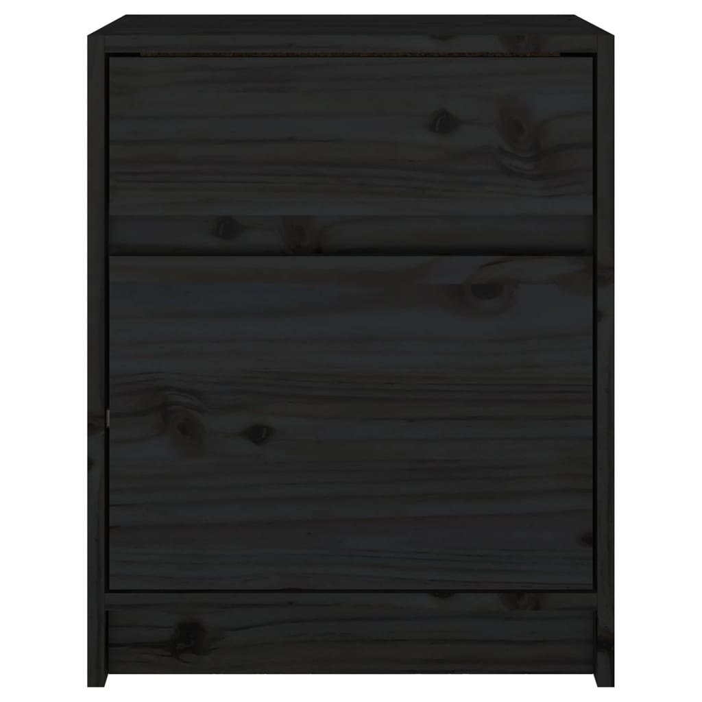 Bedside Cabinets 2 pcs Black 40x31x50 cm Solid Pinewood