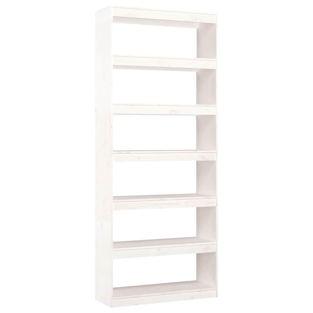 Book Cabinet/Room Divider White 80x30x199.5 cm Solid Wood Pine