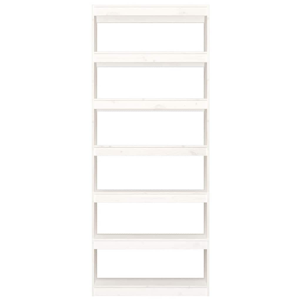 Book Cabinet/Room Divider White 80x30x199.5 cm Solid Wood Pine