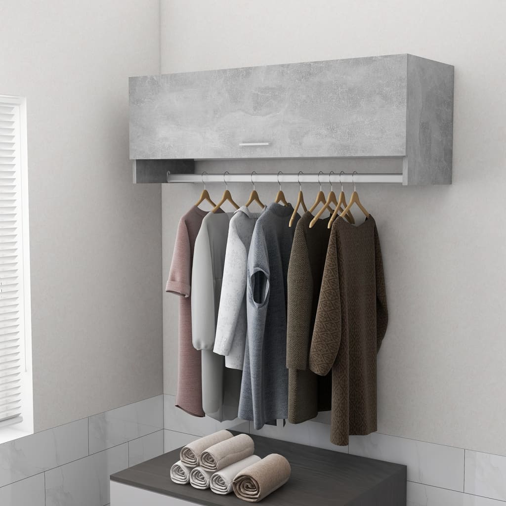 vidaXL Wardrobe Concrete Grey 100x32.5x35 cm Engineered Wood