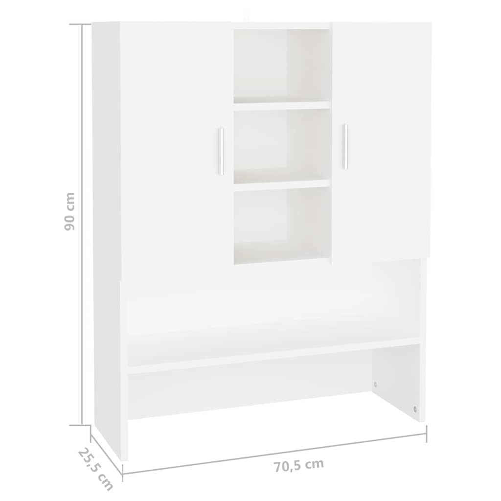 808386 vidaXL Washing Machine Cabinet White 70,5x25,5x90 cm