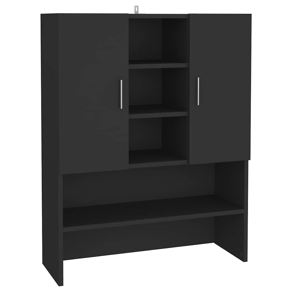 808387 vidaXL Washing Machine Cabinet Black 70,5x25,5x90 cm