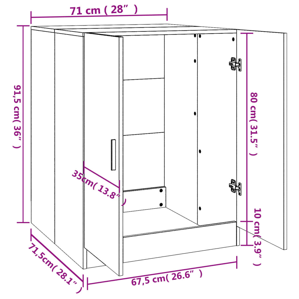 vidaXL Washing Machine Cabinet Concrete Grey 71x71.5x91.5 cm