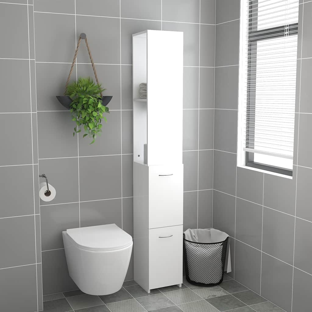 Bathroom Cabinet White 25x26,5x170 cm Engineered Wood