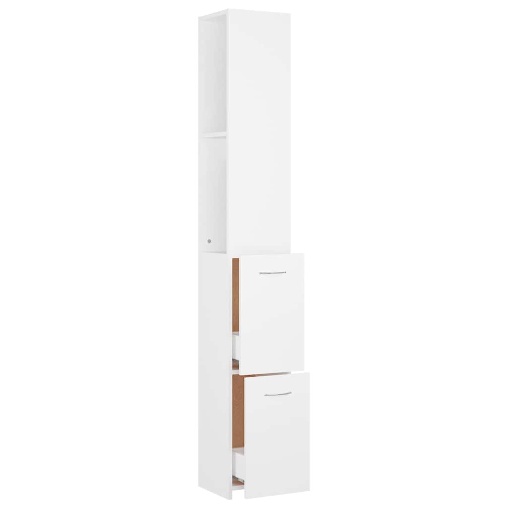 Bathroom Cabinet White 25x26,5x170 cm Engineered Wood