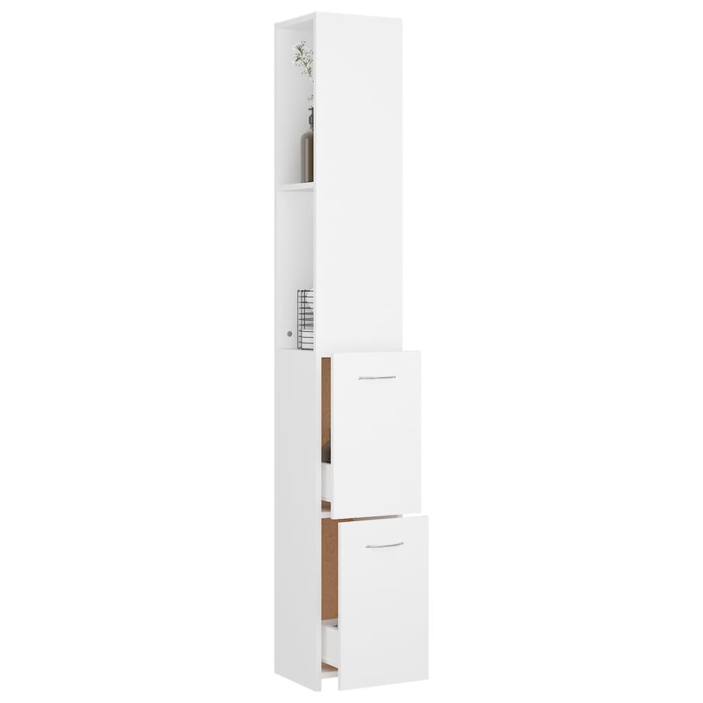 vidaXL Bathroom Cabinet White 25x26.5x170 cm Engineered Wood