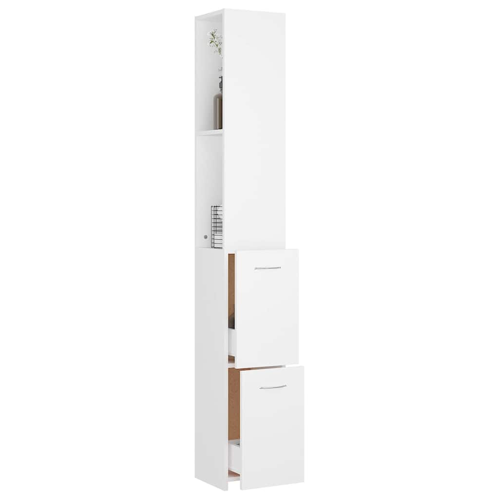 Bathroom Cabinet White 25x26,5x170 cm Engineered Wood