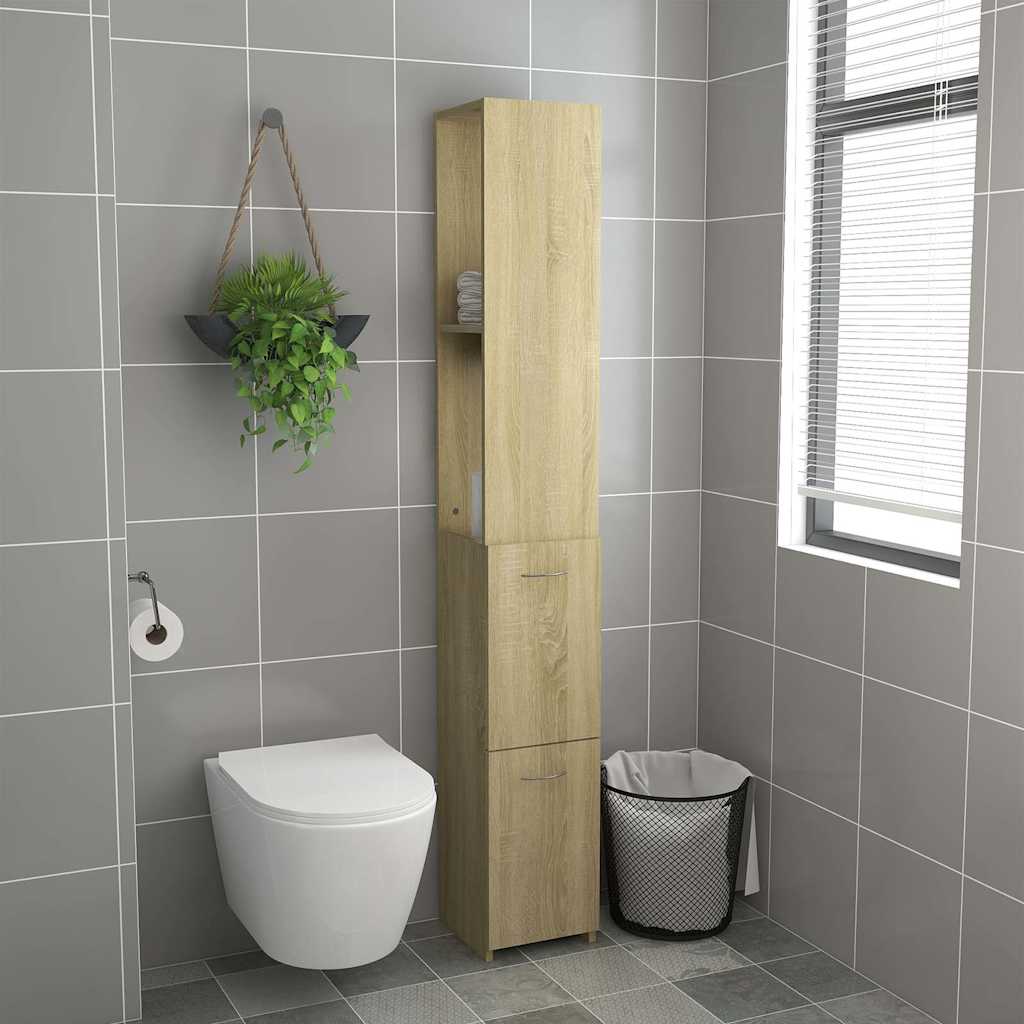 Bathroom Cabinet Sonoma Oak 25x26,5x170 cm Engineered Wood