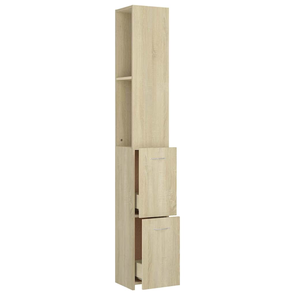 Bathroom Cabinet Sonoma Oak 25x26,5x170 cm Engineered Wood