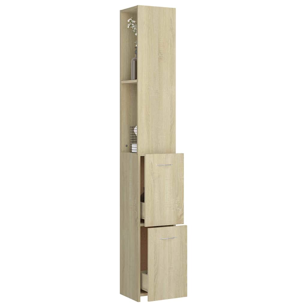 Bathroom Cabinet Sonoma Oak 25x26,5x170 cm Engineered Wood