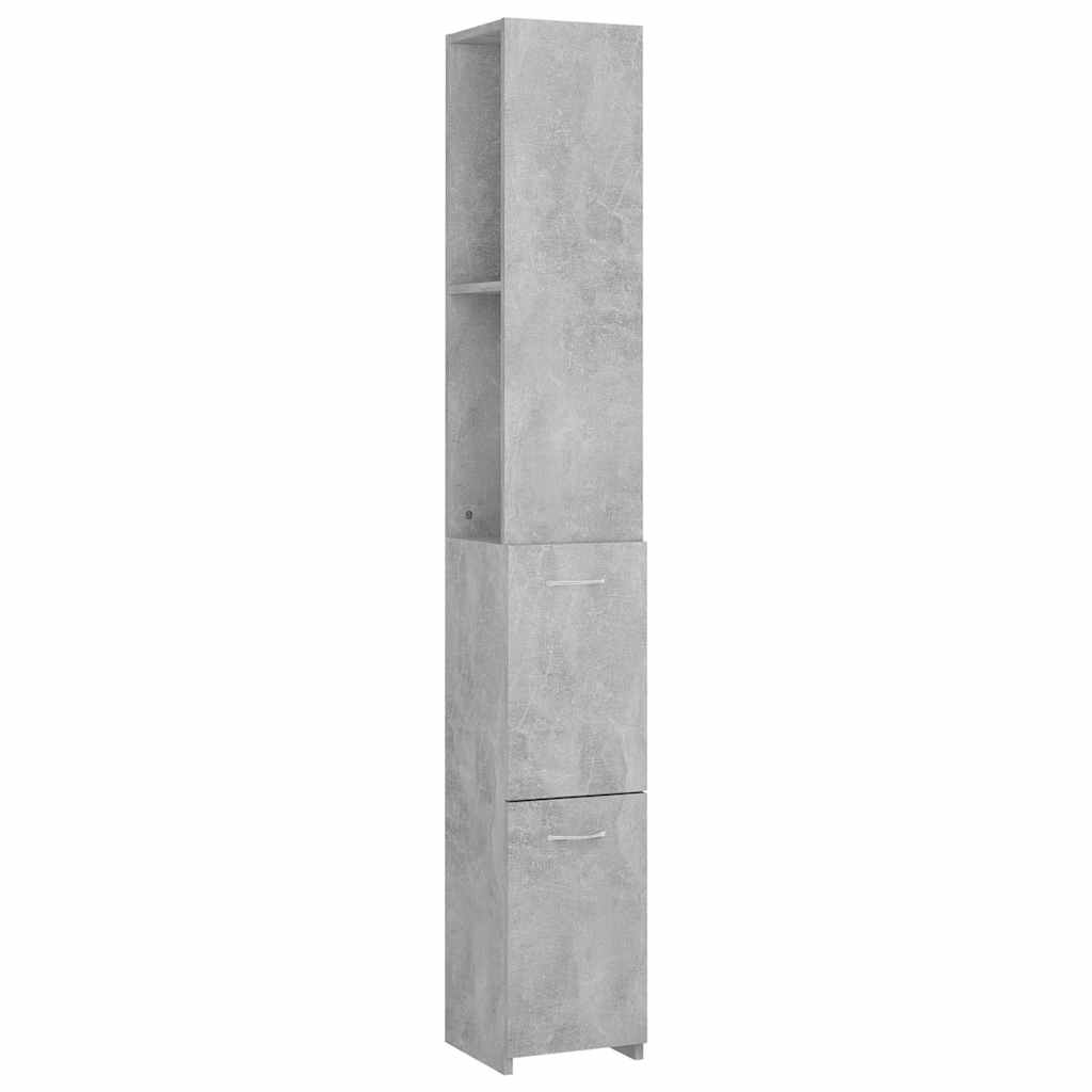 Bathroom Cabinet Concrete Grey 25x26,5x170 cm Engineered Wood