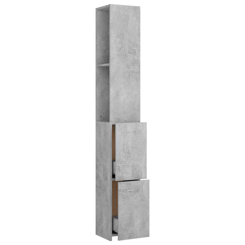 Bathroom Cabinet Concrete Grey 25x26,5x170 cm Engineered Wood