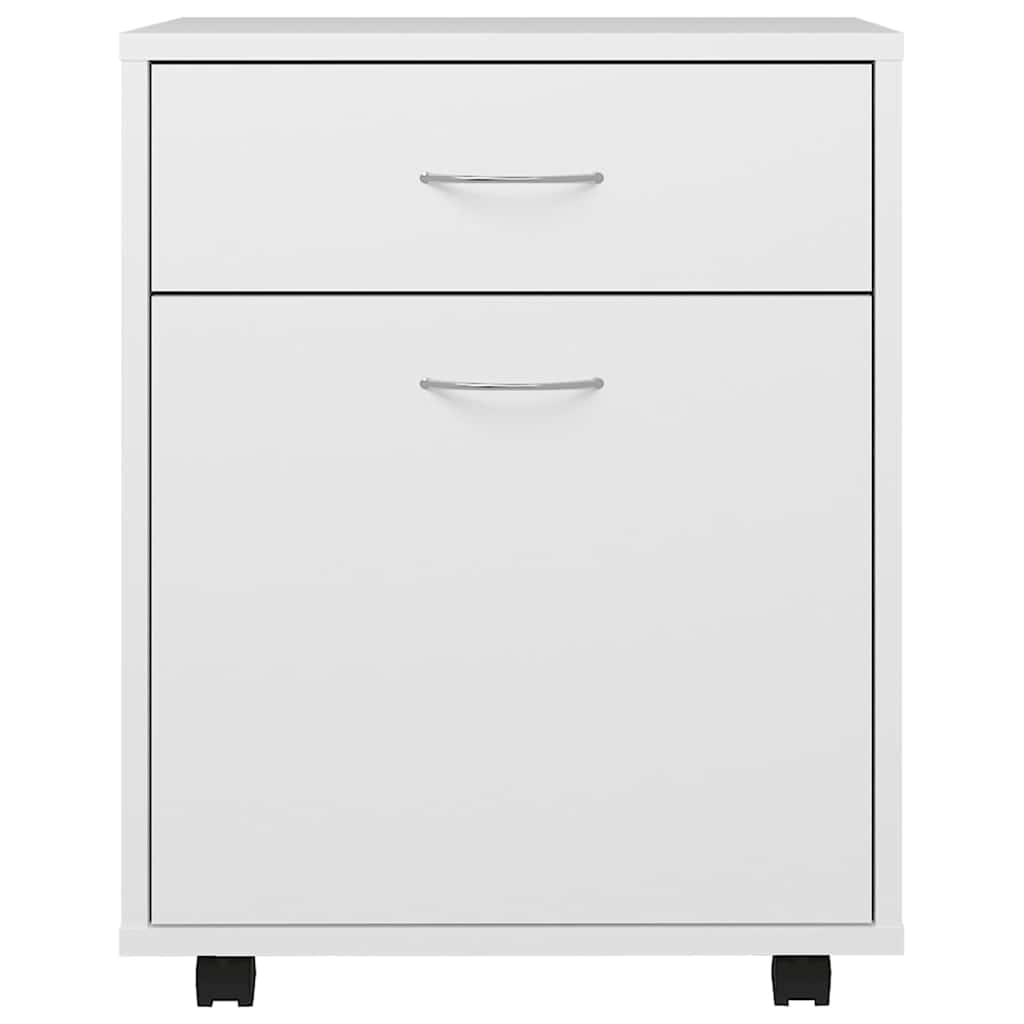 808440 vidaXL Rolling Cabinet White 45x38x54 cm Engineered Wood