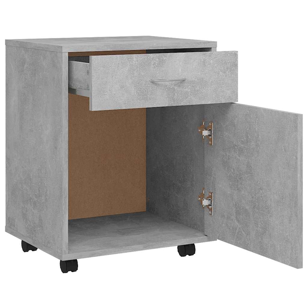 808444 vidaXL Rolling Cabinet Concrete Grey 45x38x54 cm Engineered Wood
