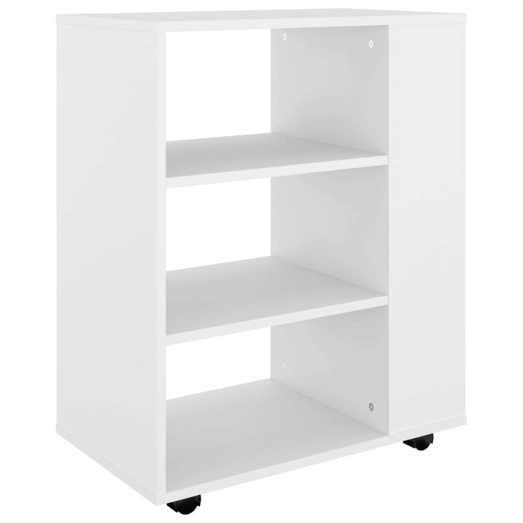 vidaXL Rolling Cabinet White 60x35x75 cm Engineered Wood